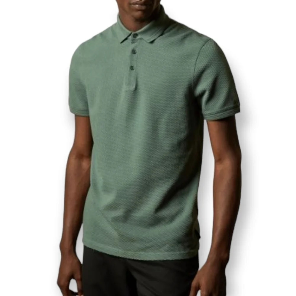 Ted Baker Men's Infuse Textured Cotton Short Sleeve Polo Shirt Ted 5 or XL